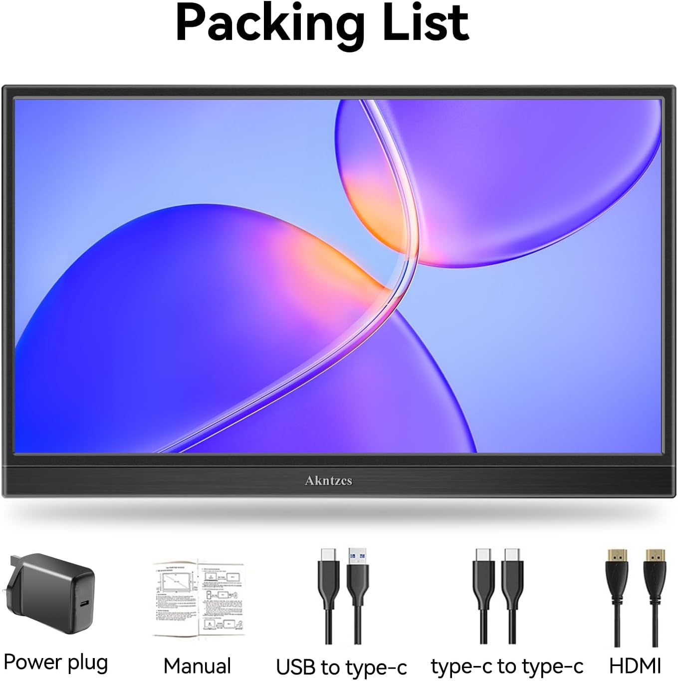 Monitor portátil, 14 pulgadas FHD 1080P USB-C monitor de computadora HDMI pantalla de computadora HDR cuidado ocular pantalla IPS, monitor de viaje