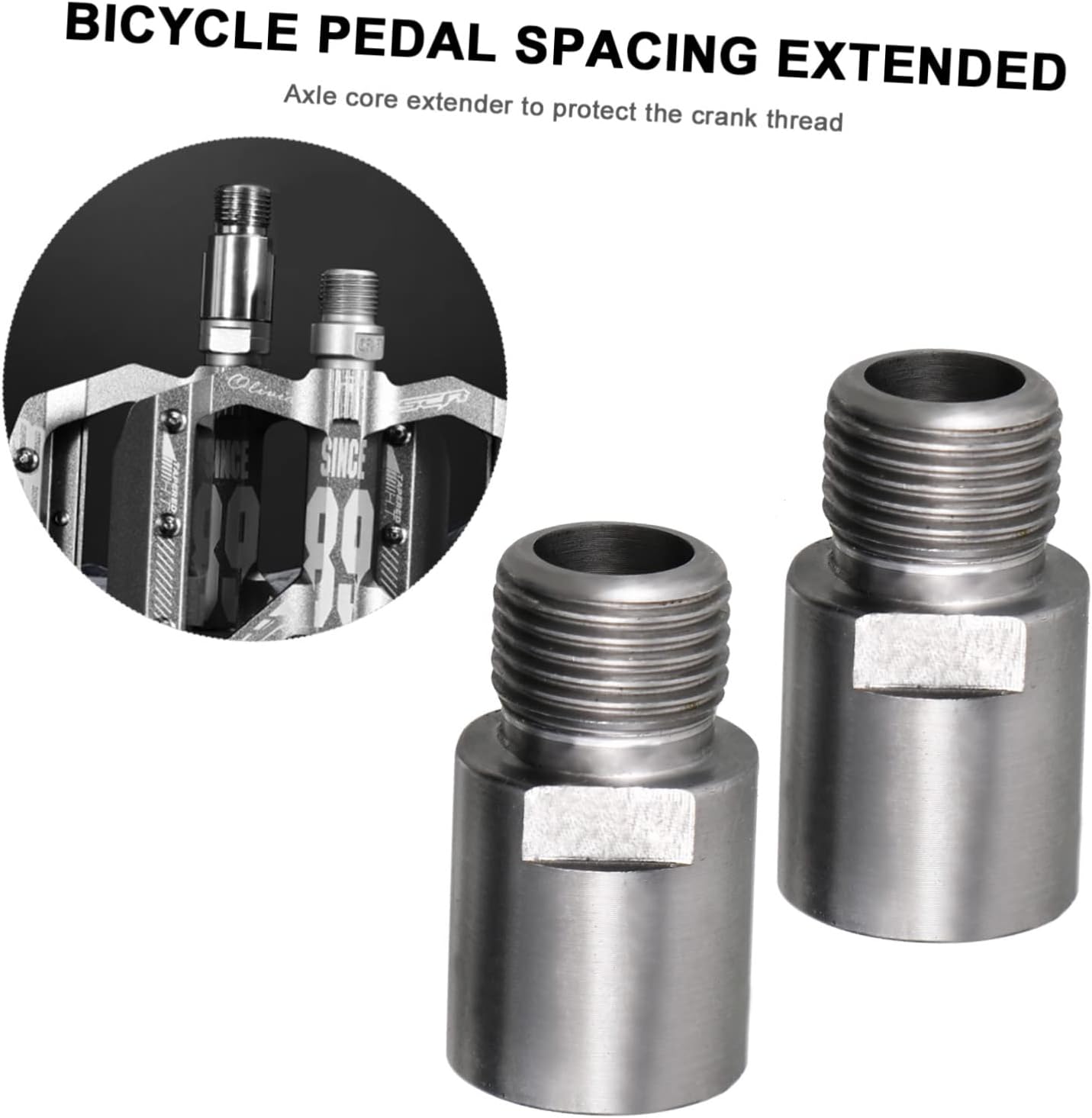 VANZACK 1 par de accesorios extensores de pedal para bicicletas, pedales de bicicleta, pedales MTB, extensor de eje de pedal, extensor de pedal