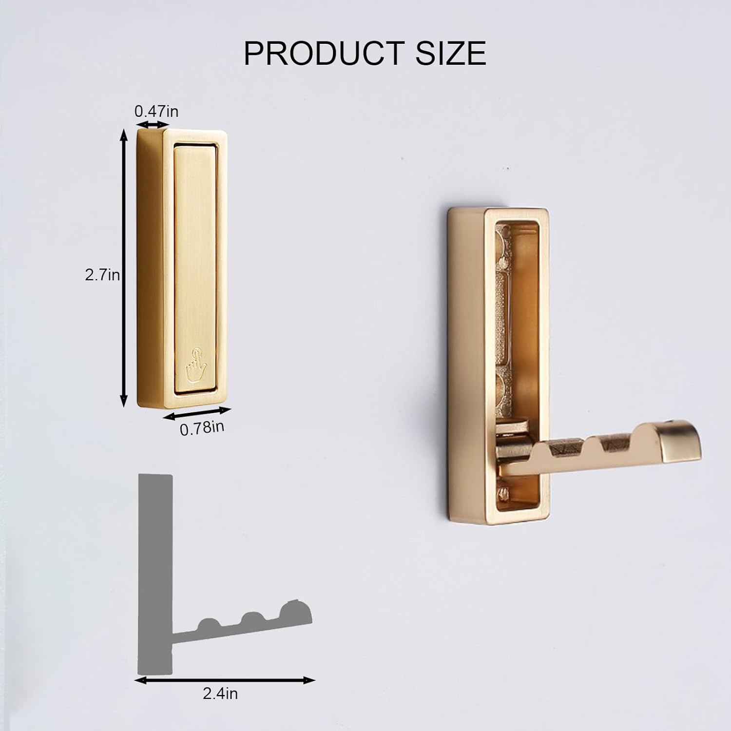 macikwon Ganchos de pared plegables dorados, ganchos de pared resistentes para colgar abrigos, toallas, mochilas, bolsas, ganchos de toallas de oro