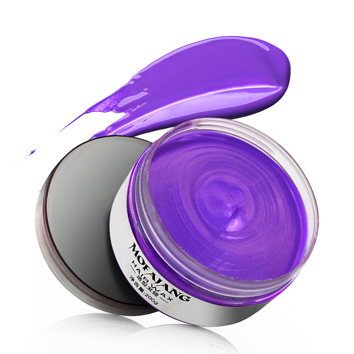 Arcilla de color púrpura de 7.05 onzas para hombres, cera temporal de tinte de color para el cabello para niños y mujeres, arcilla desechable