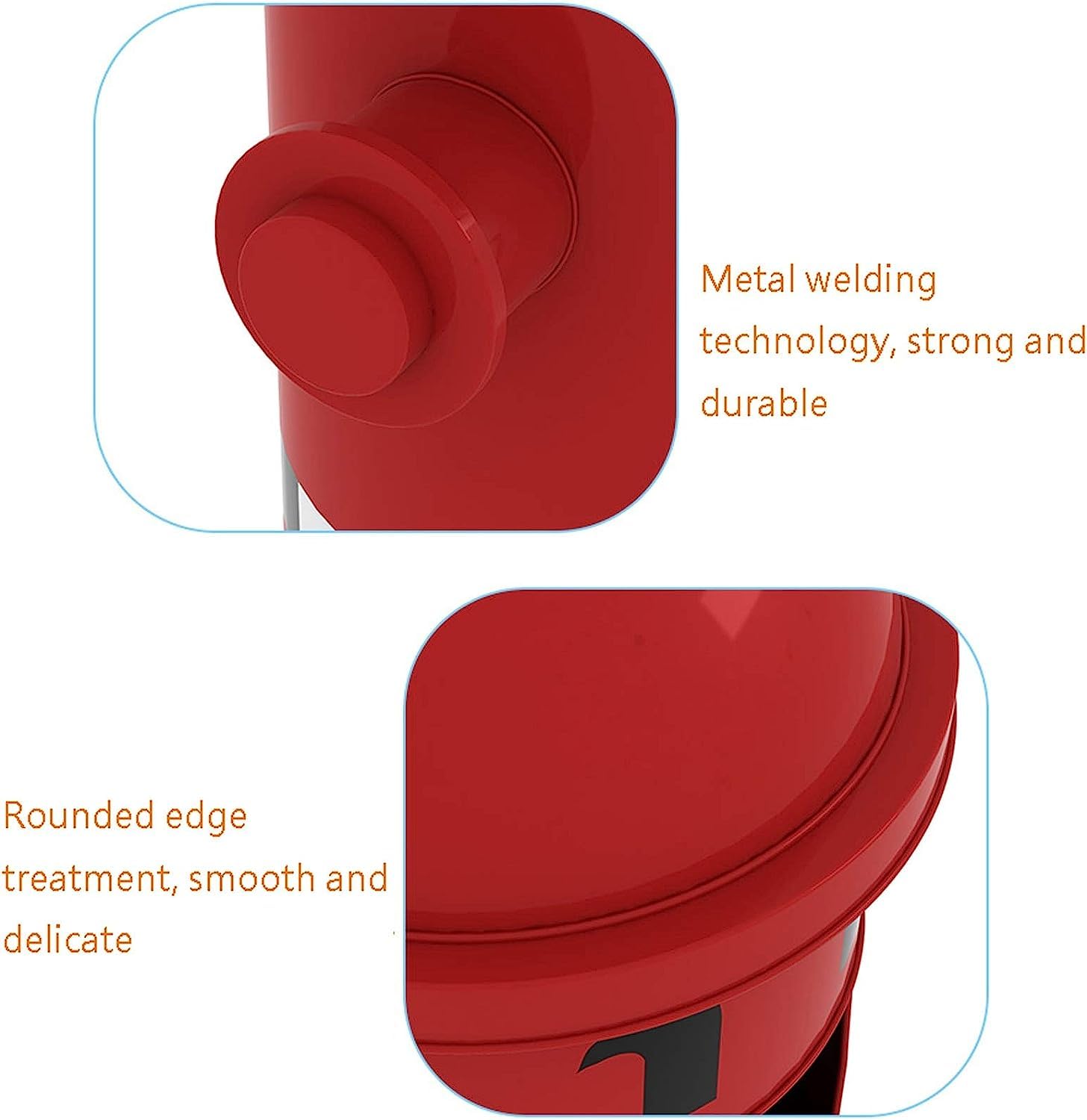 TISTIK Bote de basura Outdoor Sorting Trash Can Wrought Iron Long Cylindrical Waste Bin Recessed Panel Commercial Garbage Can 6 Colors Cartoon Fire