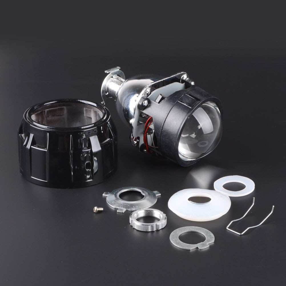 AMOPA Juego de 2 lentes LHD de 2.5 pulgadas con proyector de bixenón y luz de cabeza de haz alto y bajo, kit de lámpara H1 H4 H7 H11 H13 9005 9006