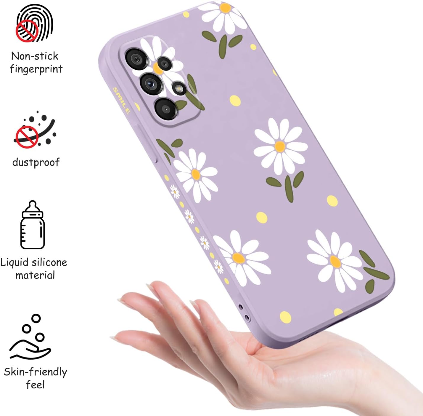 LEECG Funda para teléfono Galaxy A53 5G, para Samsung Galaxy A53 5G, diseño creativo lateral, funda protectora de silicona suave para mujer, funda