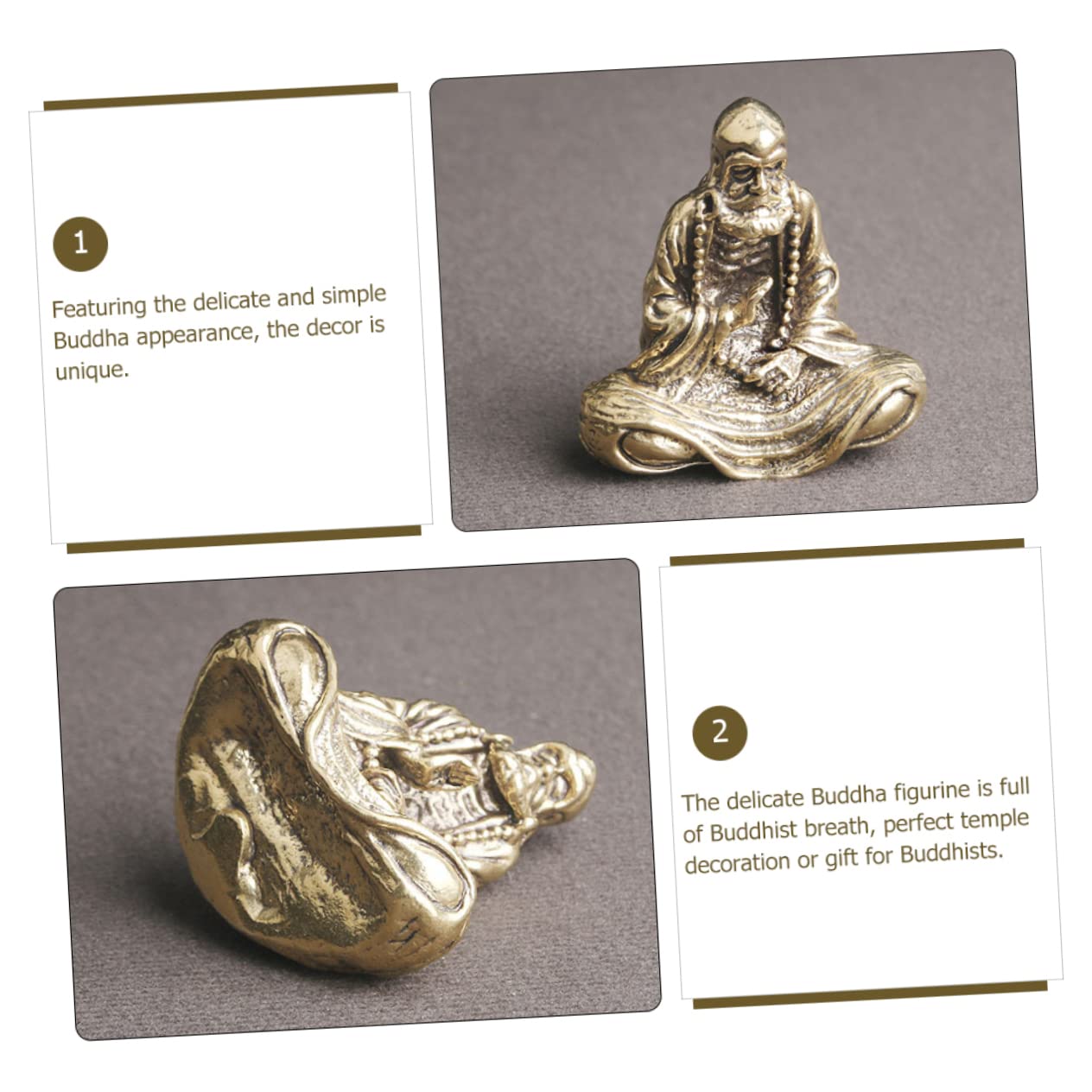 Abaodam 3pcs Brass Bodhidharma Master Head Sculptures Buddha Meditation Statue Buddha Statue Decor Sitting Buddha Statue Indoor Decor Home Decor