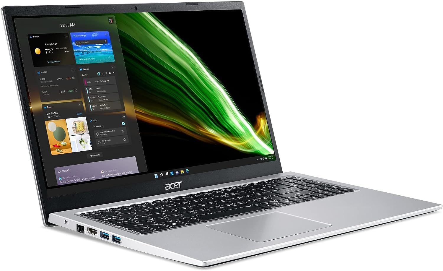 ACER Aspire – Laptop delgada para estudiantes de negocios, pantalla 15.6FHD, 16 GB de RAM, 512 GB + 64 GB SSD, procesador Intel Celeron N4500, WiFi,