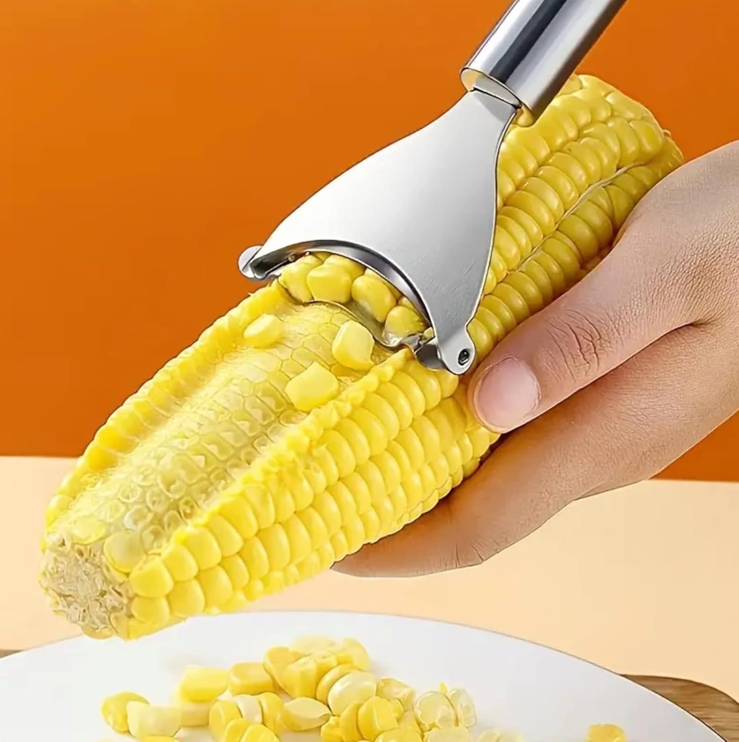 Cepilladora de maíz de acero inoxidable, pelador de maíz, herramienta removedor de mazorcas con mango ergonómico, utensilios de cocina