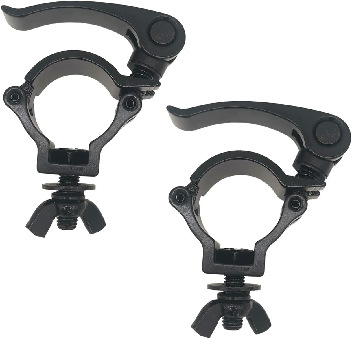 Paquete de 2 abrazaderas de iluminación de 1.49 a 1.57 pulgadas, abrazaderas de luz de escenario, resistentes, 220 libras para iluminación de DJ,