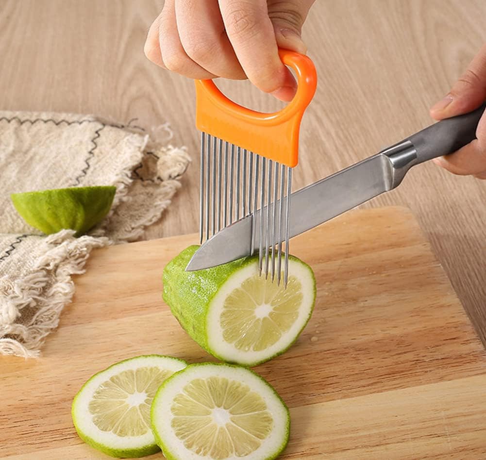 AKOAK 1 paquete de utensilios de cocina, rebanada de tomate, cebolla, horquilla de seguridad para verduras, aguja de carne tierna, herramienta de