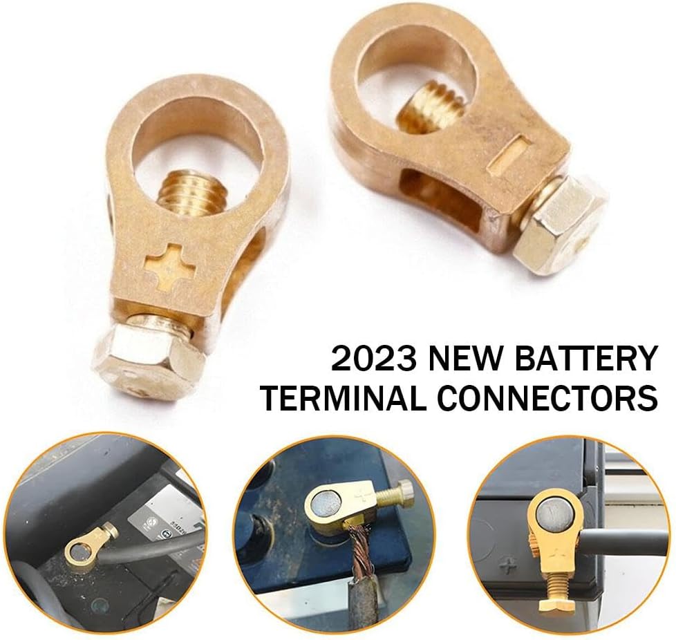 Clip de conexión de batería de cobre puro, kit de conectores de terminales de batería de automóvil, conectores de terminales de batería nuevos 2023