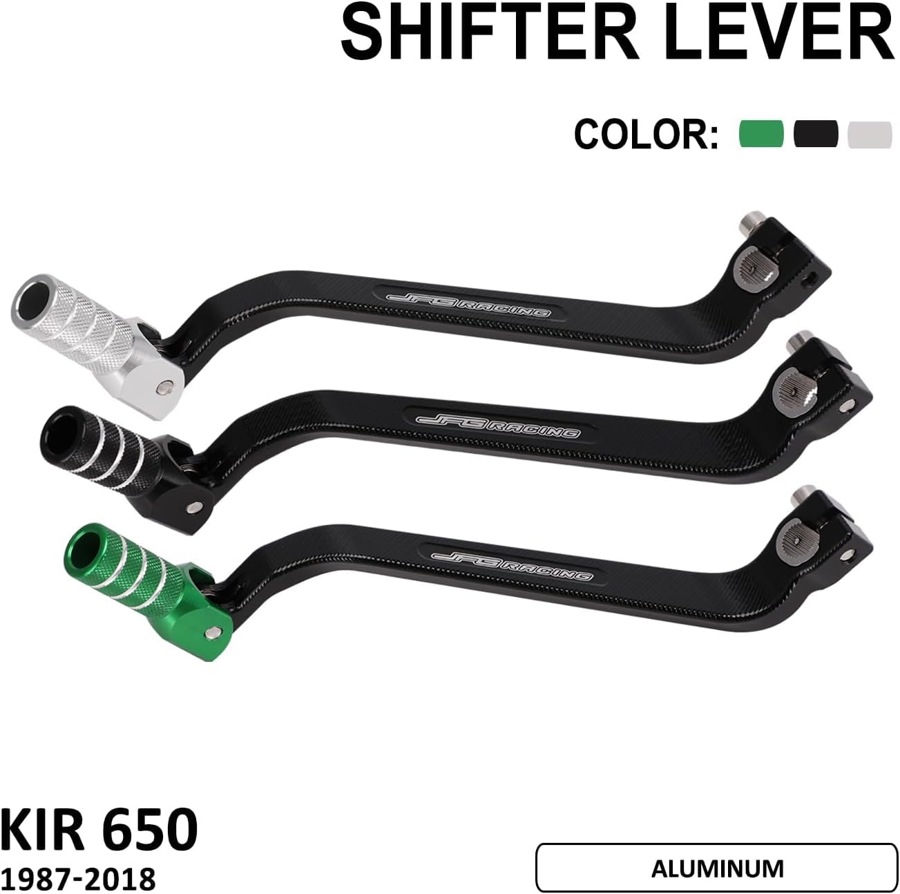 JFG RACING Palanca de cambio de engranajes de motocicleta Punta plegable de varilla extendida CNC para KLR 650 KLR650 1987-2018 Plata