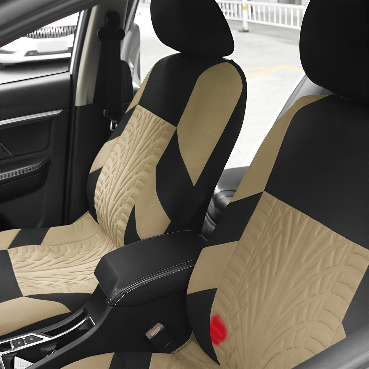 Fundas de asiento delantero de automóvil, 2 protectores de asiento de cubo de poliéster, suaves y transpirables, cojines deportivos de alta calidad,