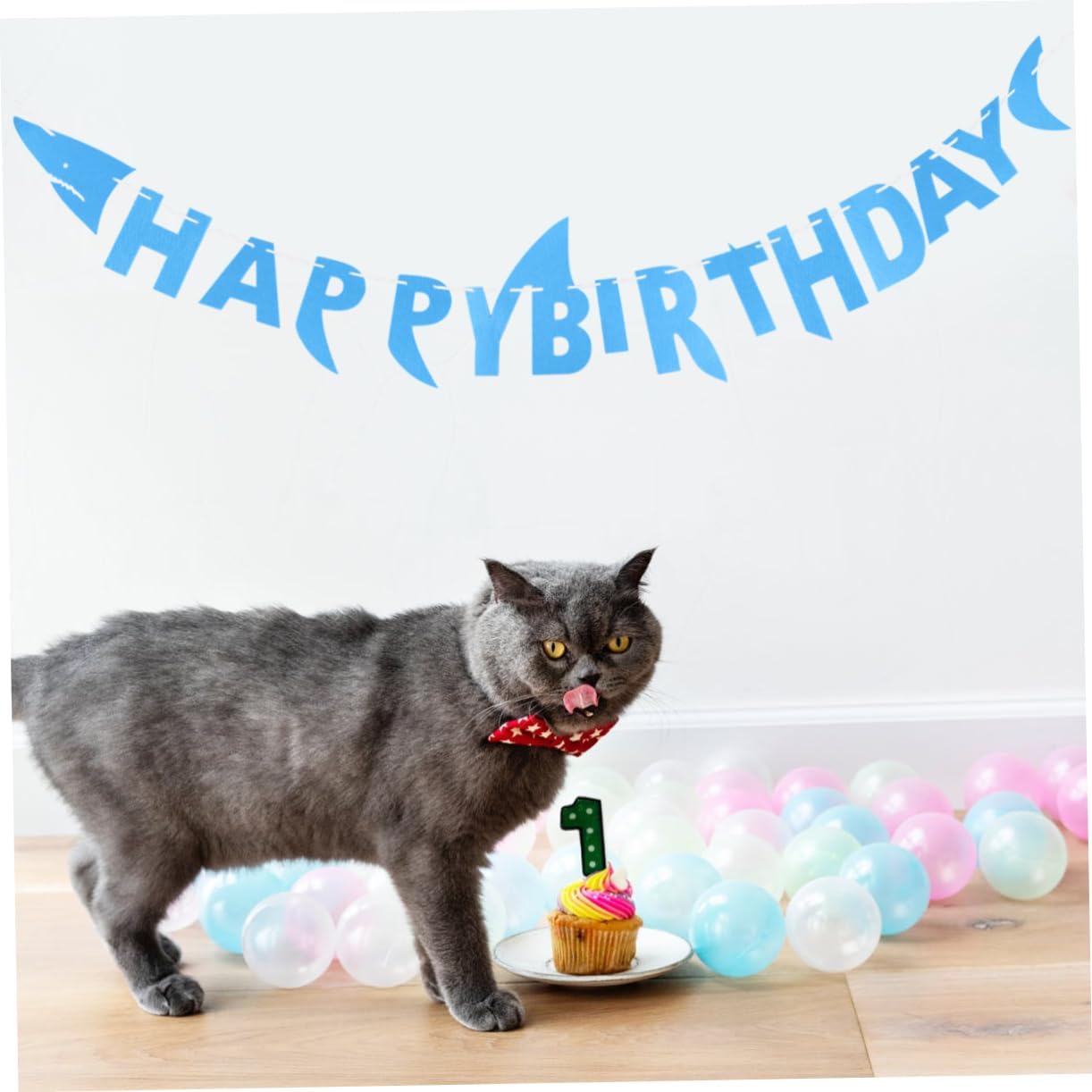 TOYANDONA 3pcs Photo Prop Banner Birthday Fish Garland Birthday Banner Birthday Bunting Sign Party Letter Banner Animal Decor Kids Decor Birthday