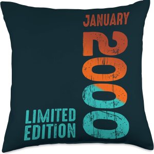 Limited Edition January Year Retro 2000 Throw Pillow, 18×18, Multicolor Limited Edition January Year Retro 2000 Throw Pillow, 18×18, Multicolor