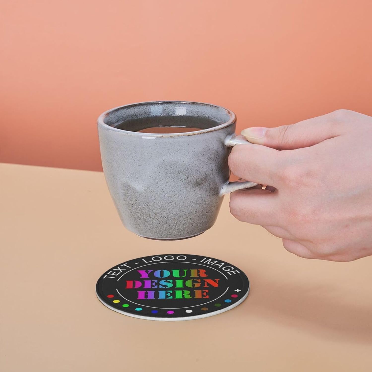 Posavasos personalizados, resistentes al calor, antideslizantes, de cuero, para añadir tu foto, texto, logotipo, imagen para auto, taza de café,