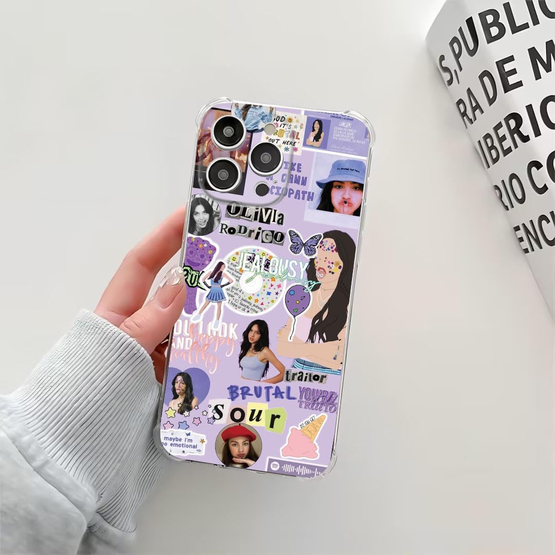XSHIP Funda para iPhone 14 Pro Max, Cool Tide Popularidad Cantante Collage Photo Designs Soft Clear TPU Bumper Case Case Diseñado para mujeres y