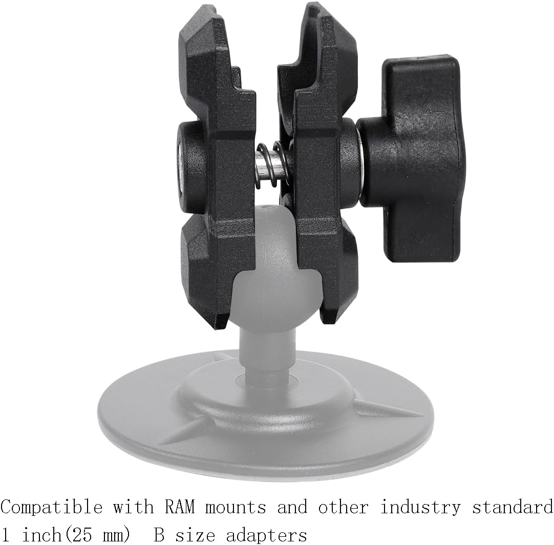Double Socket Arm Aluminum Alloy Short Arm Compatible with RAM mounts and Other 1” B Size Ball Adapter
