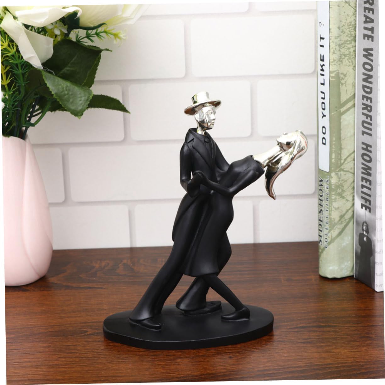 Yardenfun Estatuilla de pareja romántica esculturas románticas de pareja romántica estatua de amante escultura decoración para el hogar Miniture