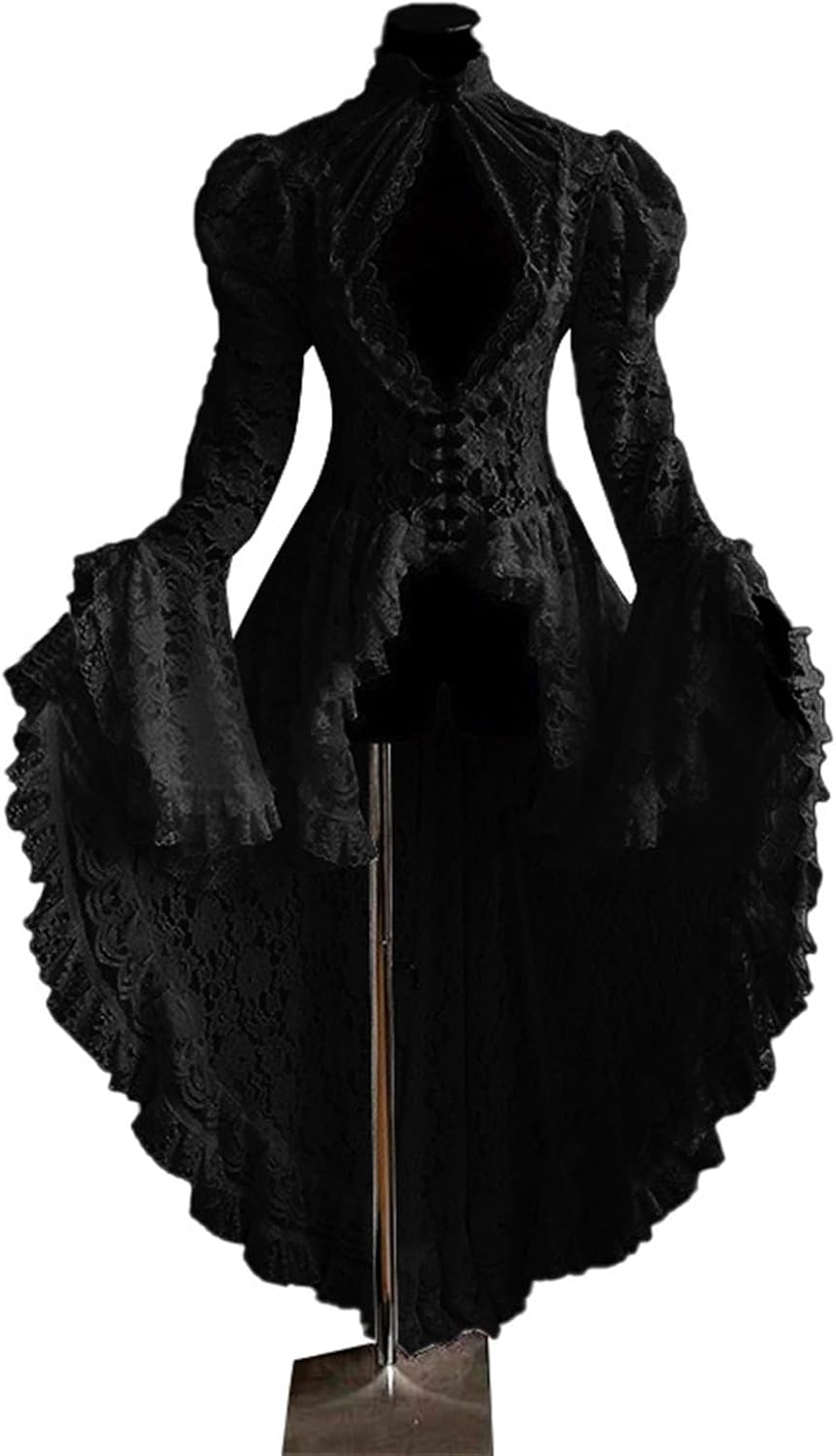 Halloween Costumes for Women Vintage Medieval Renaissance Dress 1800S Victorian Ball Gowns Sexy Lace Steampunk Dress