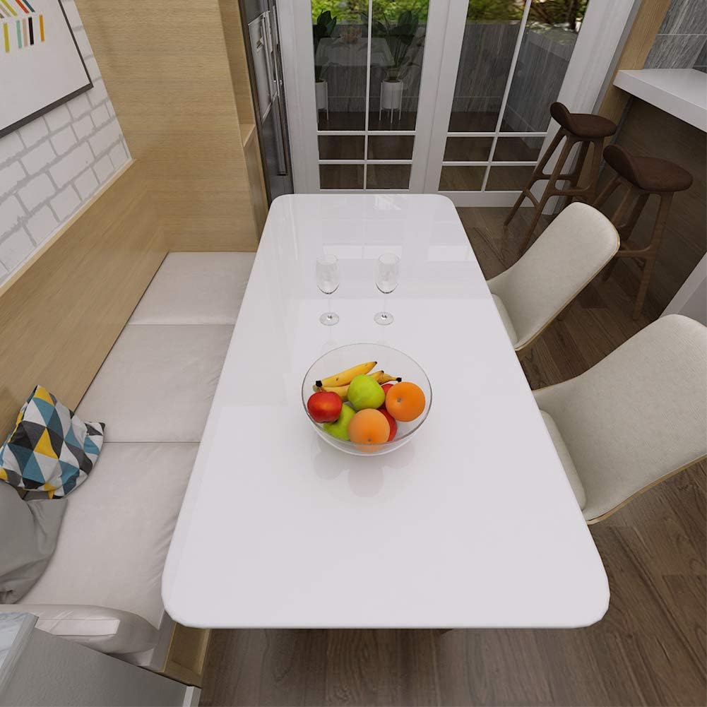 LaCheery Papel tapiz blanco brillante de 15.8 x 394 pulgadas, para pegar y despegar, papel de contacto para gabinete de cocina, papel de vinilo