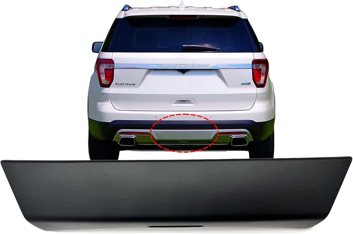 APA – Cubierta de enganche de remolque imprimada para 2016 2017 Explorer con paquete de remolque FB5Z17F000BPTM FO1129100
