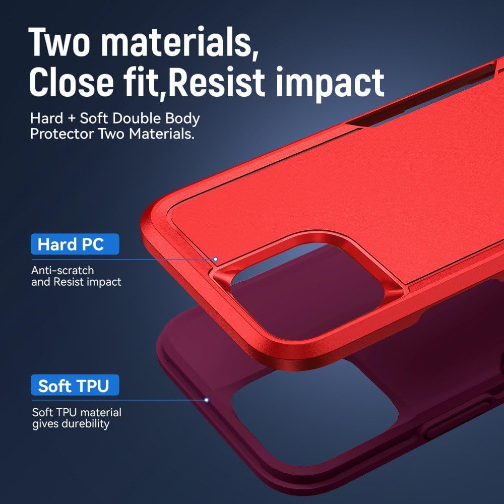 Heavy Duty Strong Armor Hybrid Trailblazer Funda para Apple iPhone 15 Pro Max (rojo)