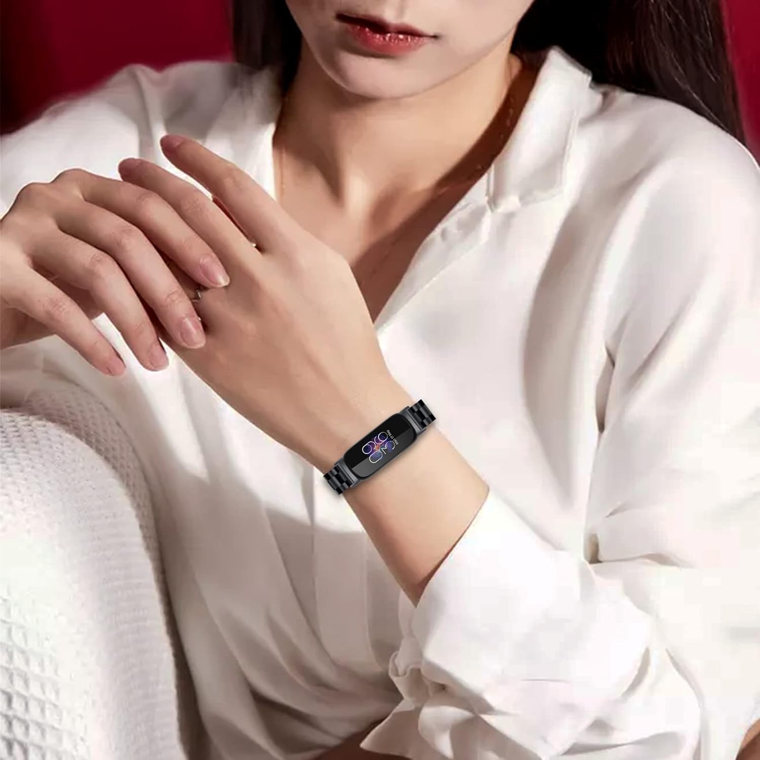 Correa de repuesto de metal de acero inoxidable diseñada para Fitbit Inspire 3 para mujeres y hombres