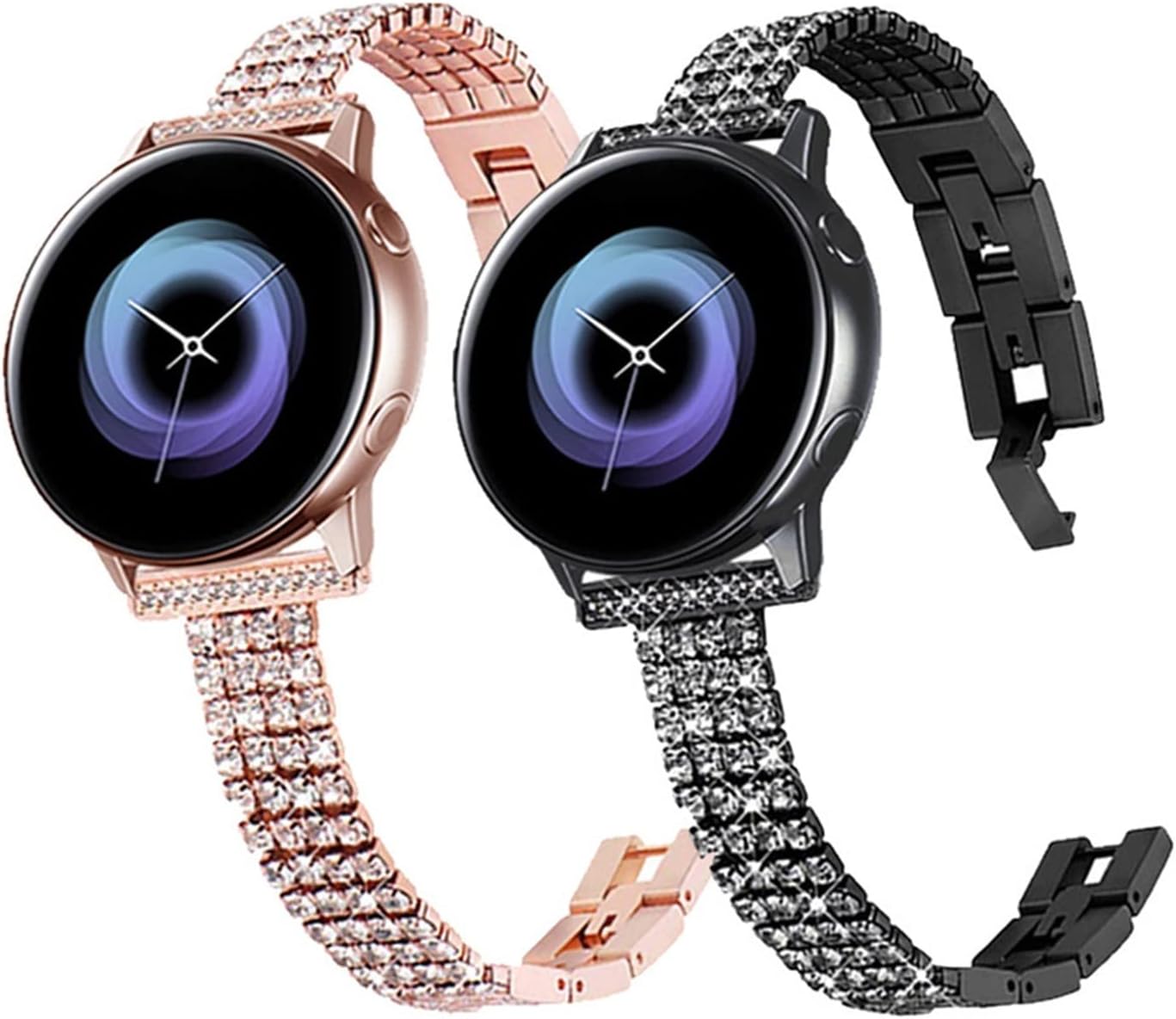 YANLITIAN – Correa de diamante de 0.78 y 0.86 pulgadas compatible con Samsung Galaxy Watch 3 de 1.61 y 1.77 pulgadas, S3 S2 de 1.654 pulgadas, 1.811