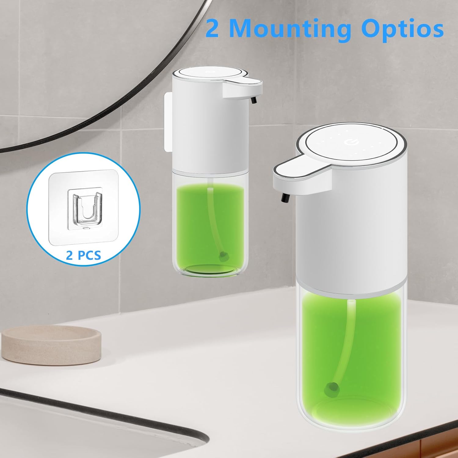 Dispensador automático de jabón, desinfectante de manos espumoso, sin contacto, 12.8 fl oz13 onzas, dispensador de jabón líquido de espuma