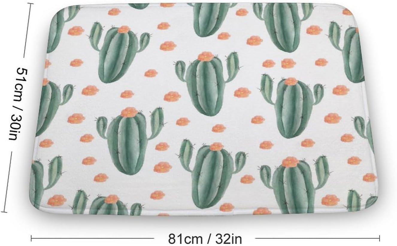 Alfombra de cocina lavable con patrón de plantas de cactus verdes, alfombra de cama de 20 x 32 pulgadas, tapetes para Baño, tapetes de cocina para