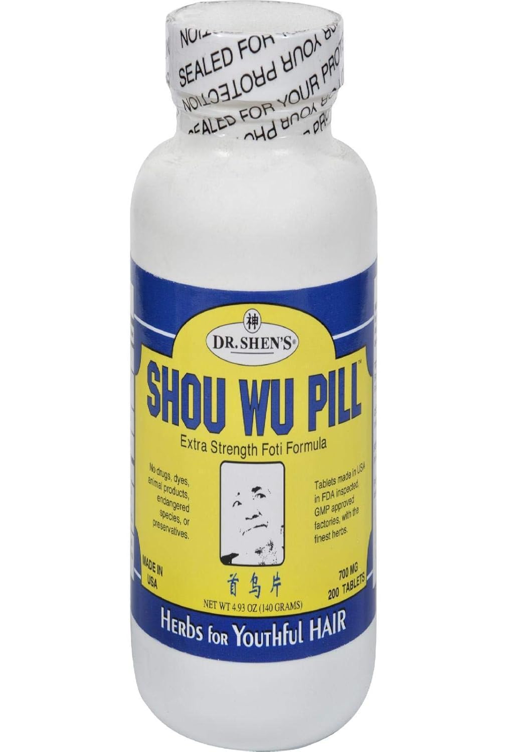 Dr. Shen’s Shou Wu Píldora Juvenil Cabello 700 mg – 200 Tabletas