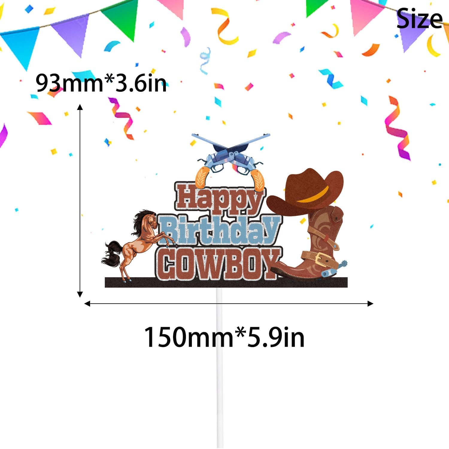 Decoración para pastel de fiesta de cumpleaños del sheriff del salvaje oeste es perfecta como una fiesta de cumpleaños temática de vaquero, fiesta