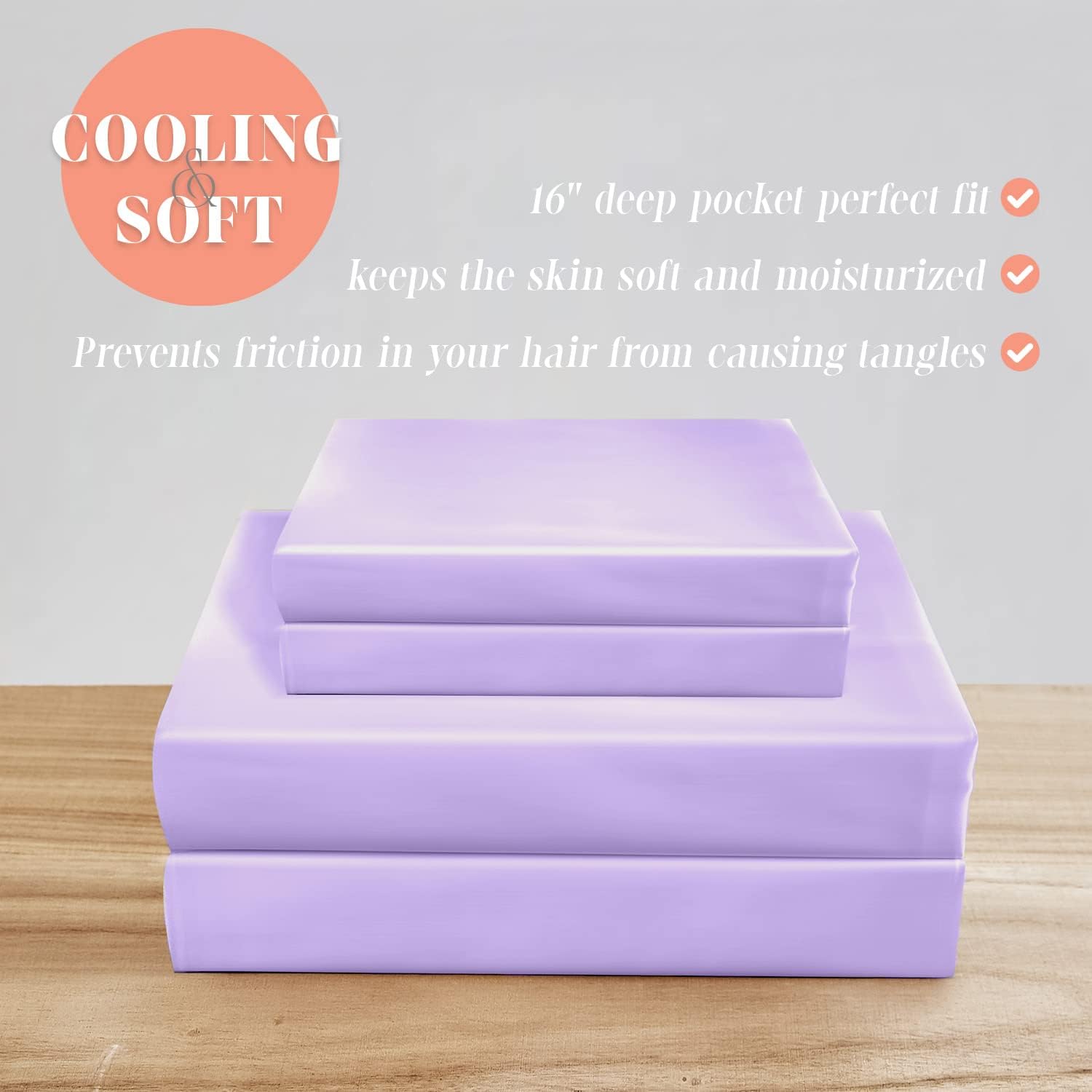 Elegant Comfort Lujoso juego de sábanas de satén sedoso de 4 piezas, agradable para la piel y el cabello, resistente a las arrugas, la decoloración