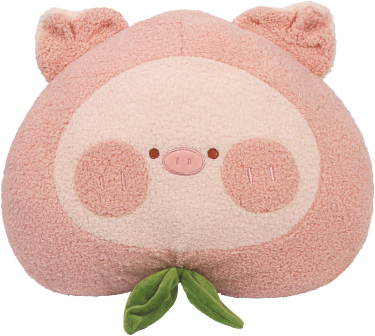 ARELUX Almohada de peluche de anime de cerdo suave de 16 pulgadas, lindo peluche de cerdito de durazno, peluche kawaii, decoración de habitación,