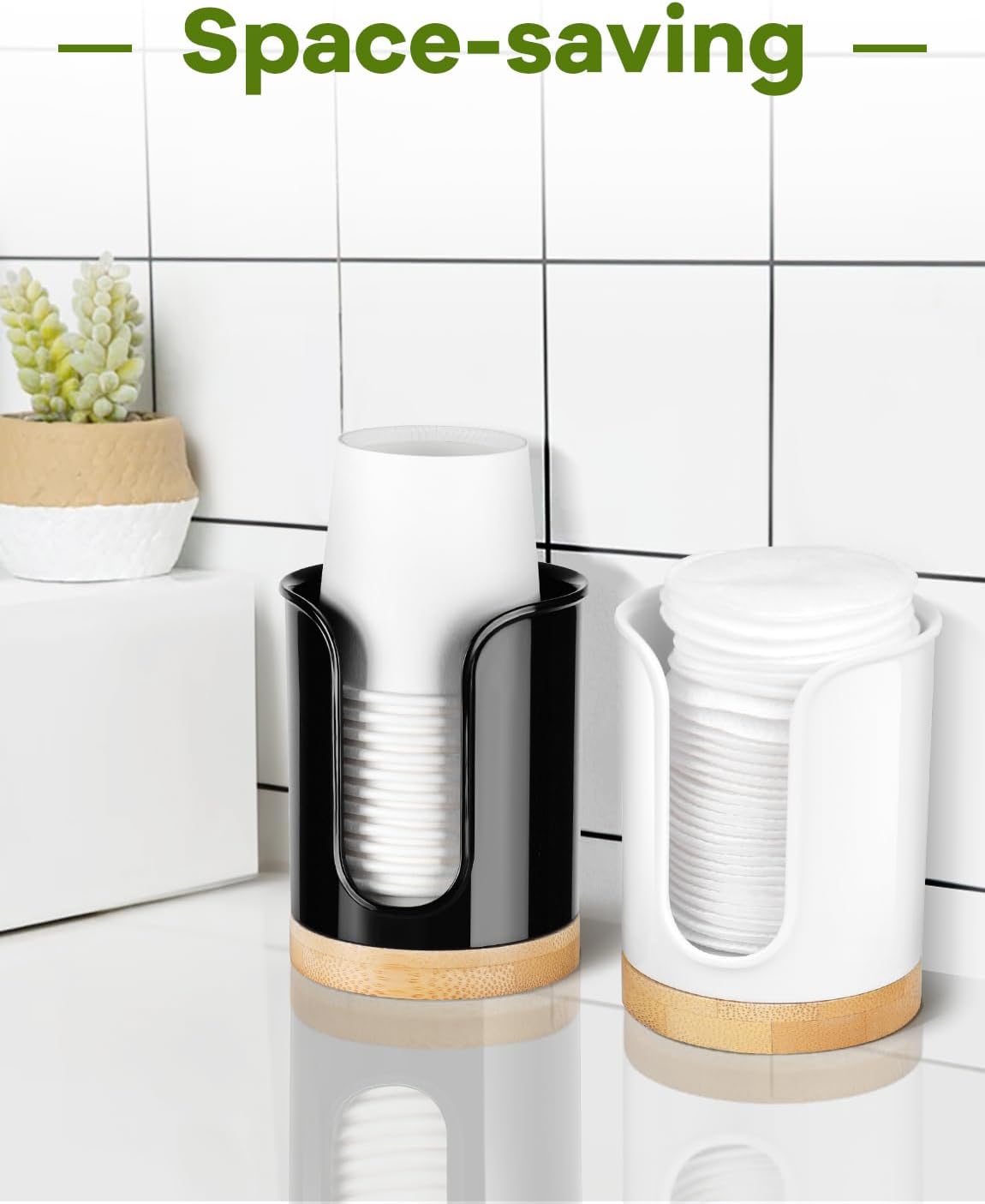 Portavasos de baño  Dispensador de tazas pequeñas para vasos de baño Dixie de 3 onzas, dispensador de tazas de enjuague bucal de 3 4 onzas  PCbambú,