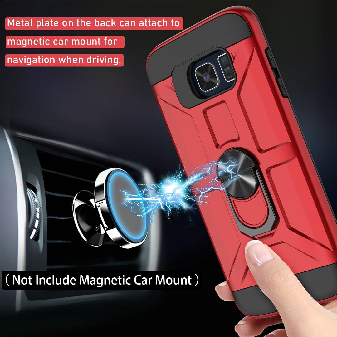 Jeylly Funda para Galaxy S6 Edge Plus, 3 colores, delgada, híbrida, resistente al impacto, TPU suave y policarbonato duro, a prueba de golpes,