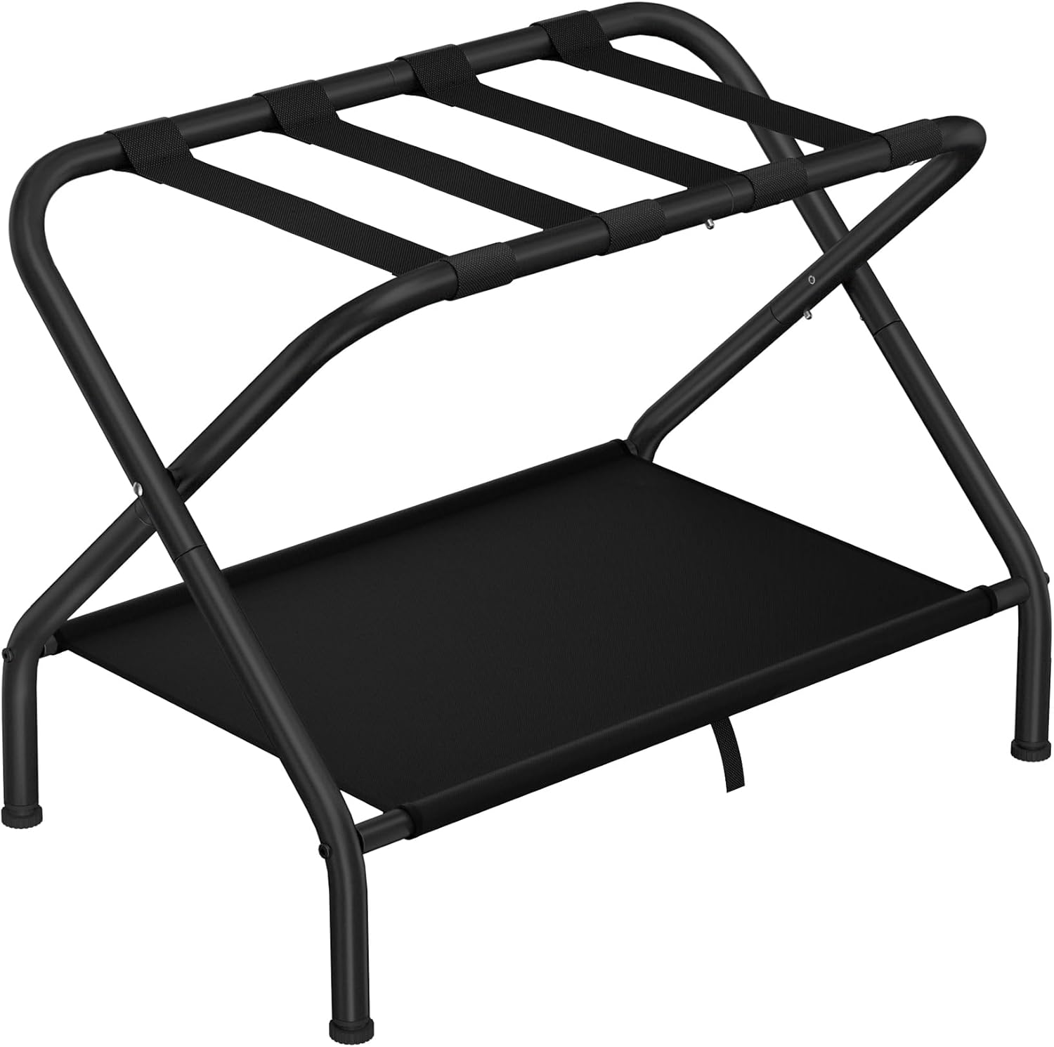 Dunatou Portaequipajes plegable de acero con estante de almacenamiento, soporte de equipaje de acero para habitación de invitados, hotel,