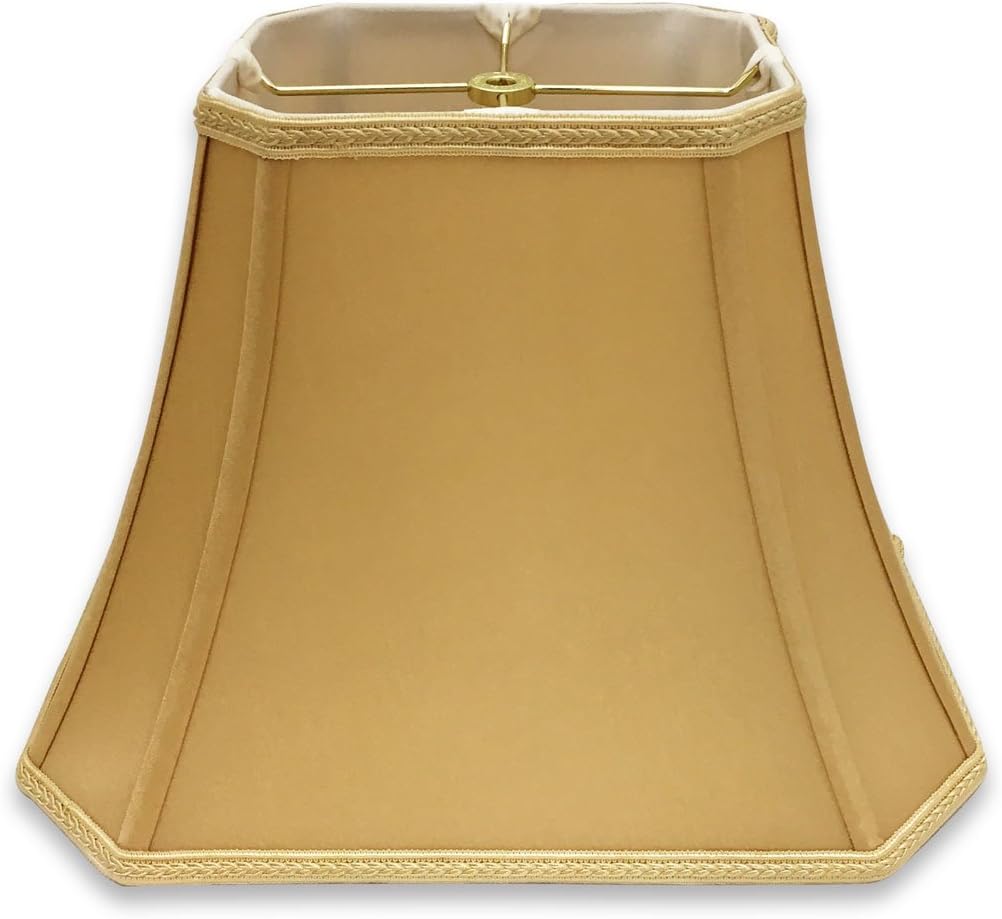 Royal Designs, Inc. DSO-68-16AGL-2 – Juego de 2 pantallas de campana de diseño de corte rectangular, pantalla de seda de tela mediana con accesorio