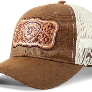 ARIAT Gorra de béisbol para mujer Malla Snap Logo Floral Patch Marrón A300070002, MarrónMarrón (Tan) ARIAT Gorra de béisbol para mujer Malla Snap Logo Floral Patch Marrón A300070002, MarrónMarrón (Tan)