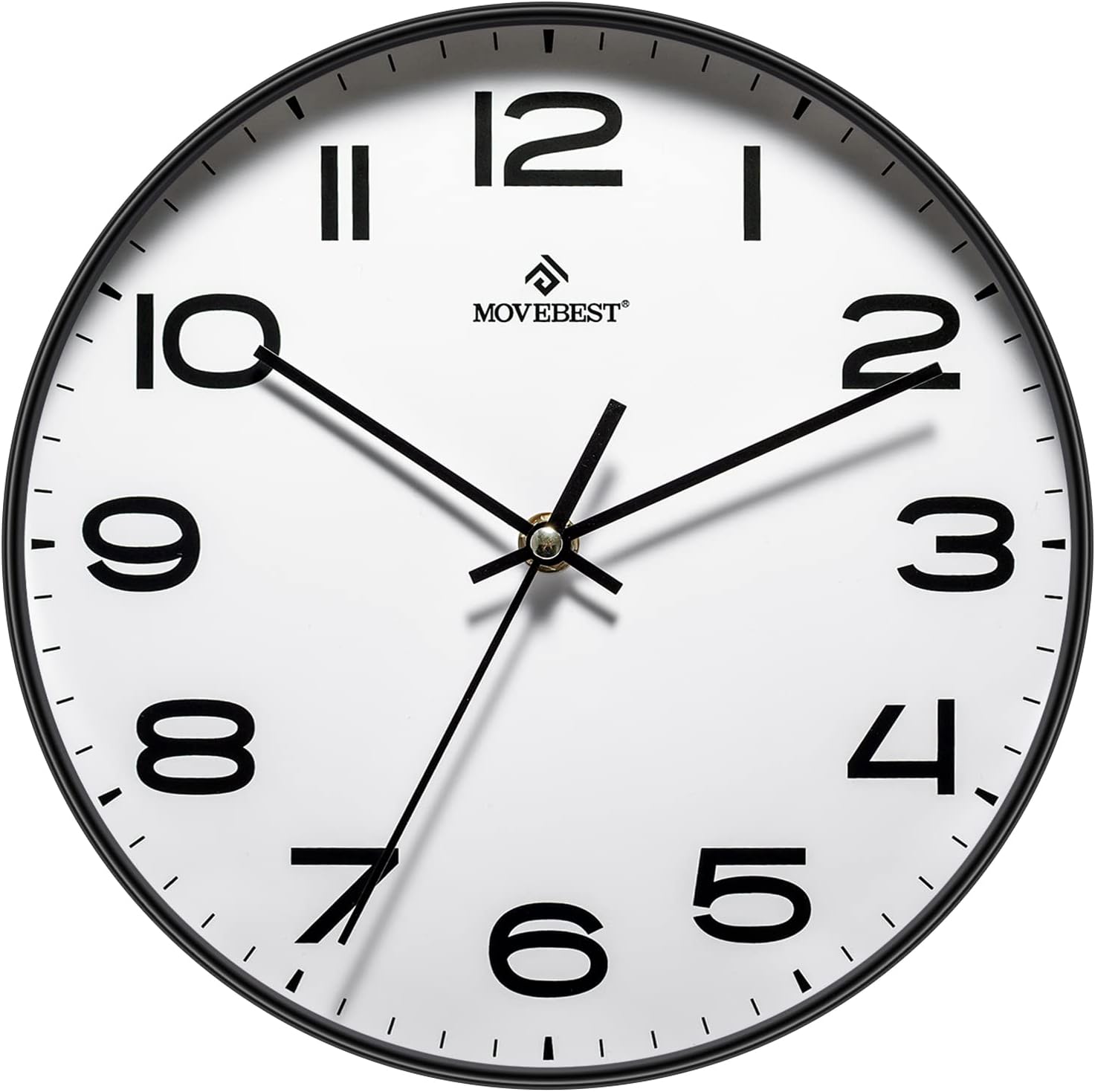 Reloj de pared blanco de 12 pulgadas, reloj de pared minimalista moderno, silencioso, sin tictac, funciona con pilas, fácil de leer, reloj de pared
