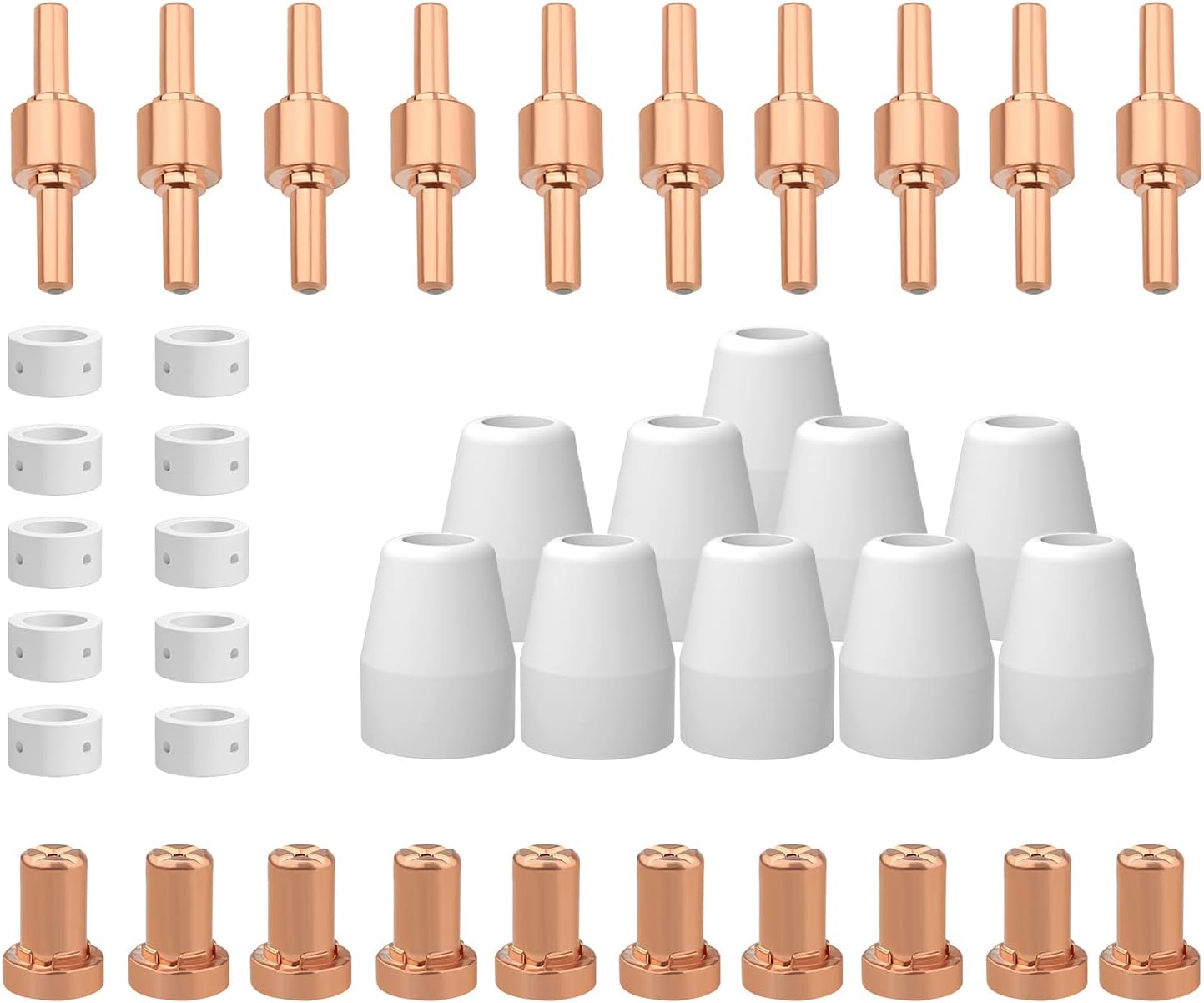 Consumibles de cortador de plasma se adapta a CUT40 CUT50 con antorcha cortador de plasma PT31 LG40 para RBC-400045005000D 40 PCS electrodo de
