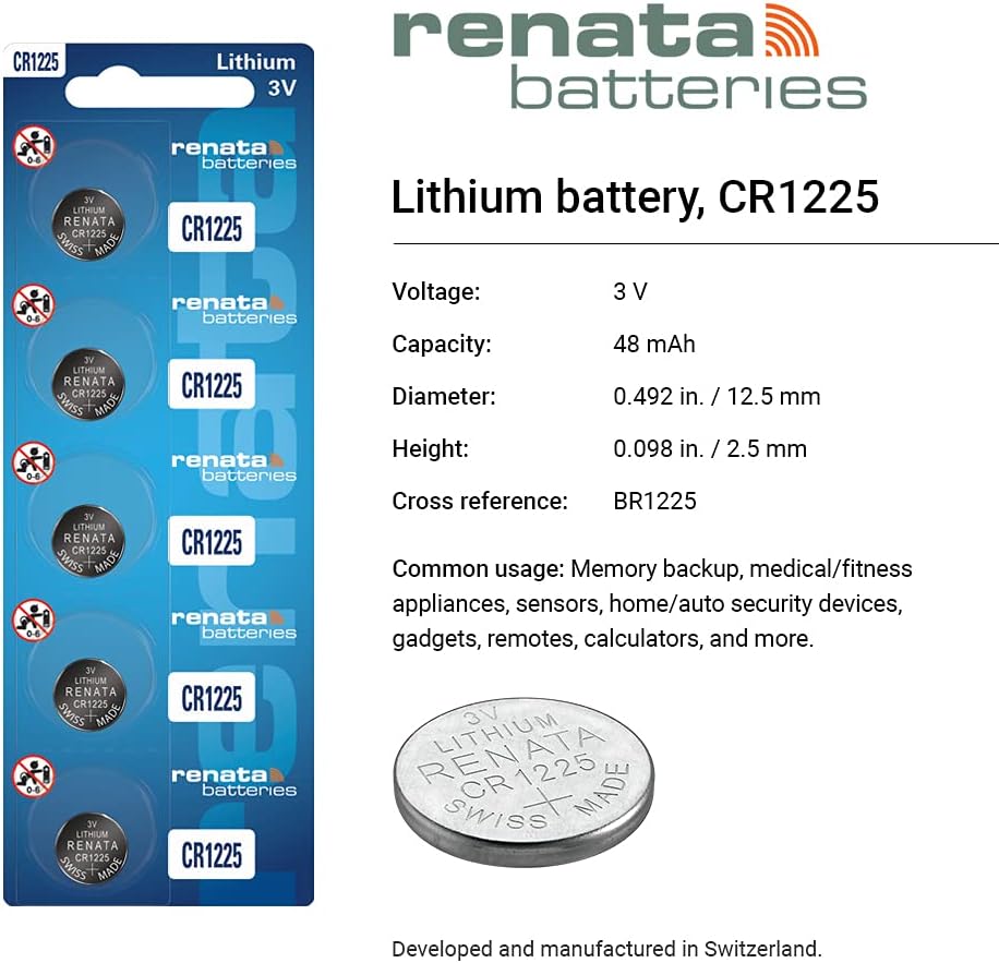 Renata CR1225 Baterías – Batería de litio de 3 V 1225 (10 unidades)