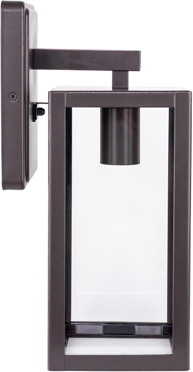 LIT-PaTH Farol de pared para exteriores, aplique de pared como accesorio de iluminación de porche con una base E26 máximo de 60 W, carcasa de metal