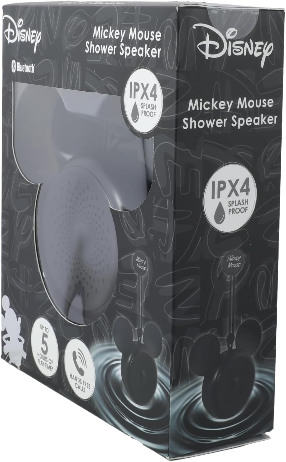 Disney Mickey Mouse Ears – Altavoz de ducha Bluetooth con ventosa – Altavoz resistente al agua con clasificación IPX4 de Disney para ducha, baños,