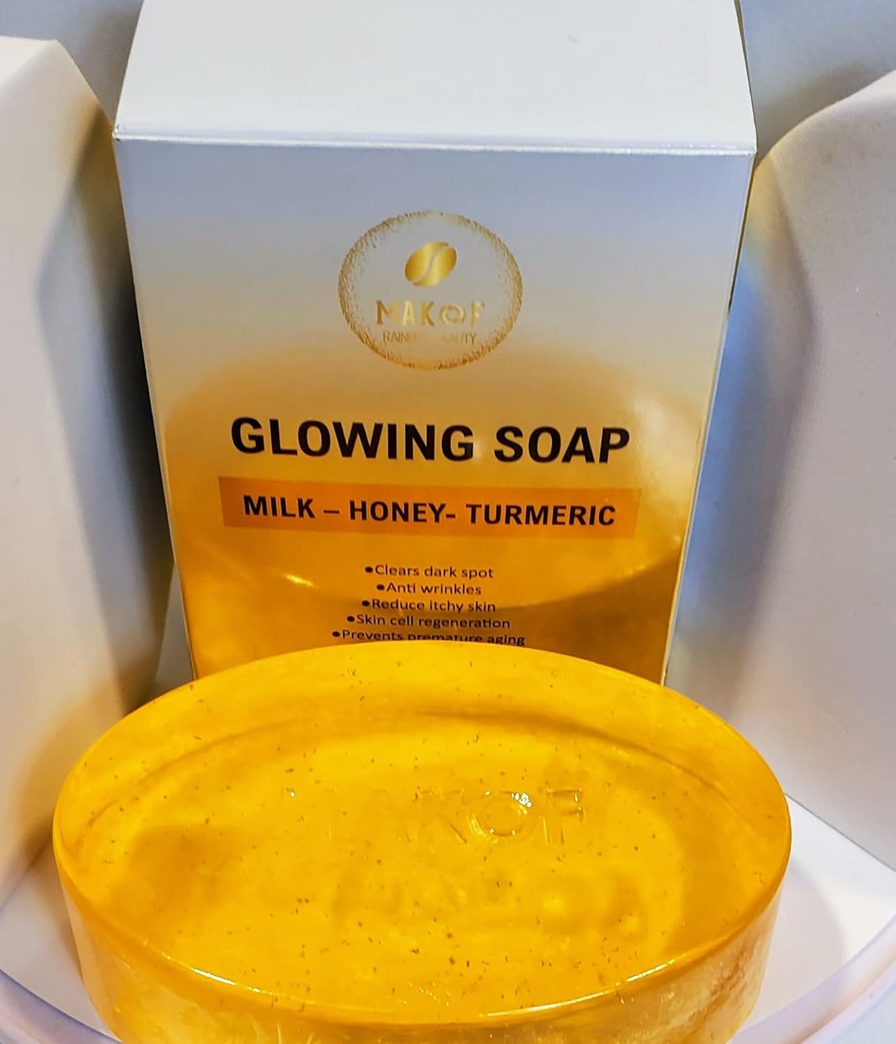 CÚRCUMA – MIEL – JABÓN DE LECHE Jabón Iluminador de la Piel, Todo Natural, Removedor de Manchas Oscuras, Acné, Cicatrices, Cara y Cuerpo 8.82 oz (3)