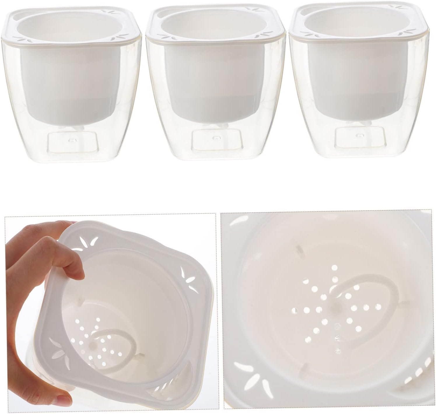 YARNOW 9 Pcs Automatic Watering Flower Pot Automatic- Watering Flower Pots for Indoor Plants African Violet Pot Auto Watering Planter Plastic Flower