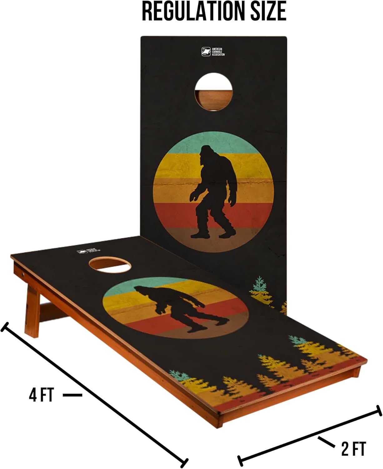 ACA – Tableros recreativos de la Asociación Americana de Cornhole para patio trasero, 2 x 4 pies
