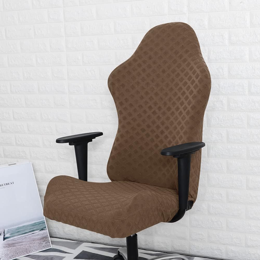 Fundas ergonómicas para silla de oficina, de poliéster elástico, repelente al agua, jacquard, para adultos, videojuegos, reclinables, carreras (sin