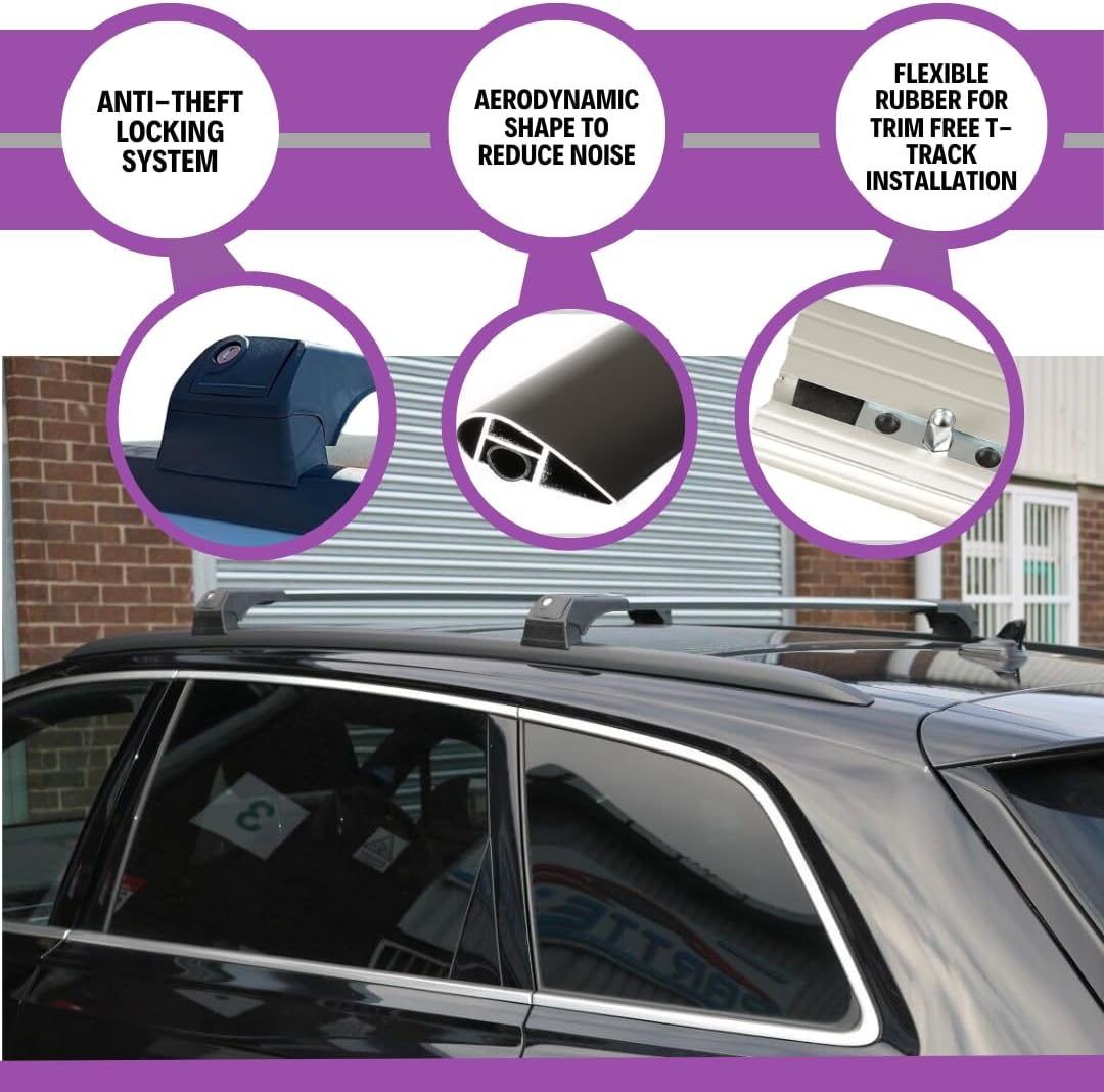 Barras transversales de techo para Audi Q7 2016-2024  Barras transversales de aluminio con bloqueo antirrobo para techo  Compatible con techos de
