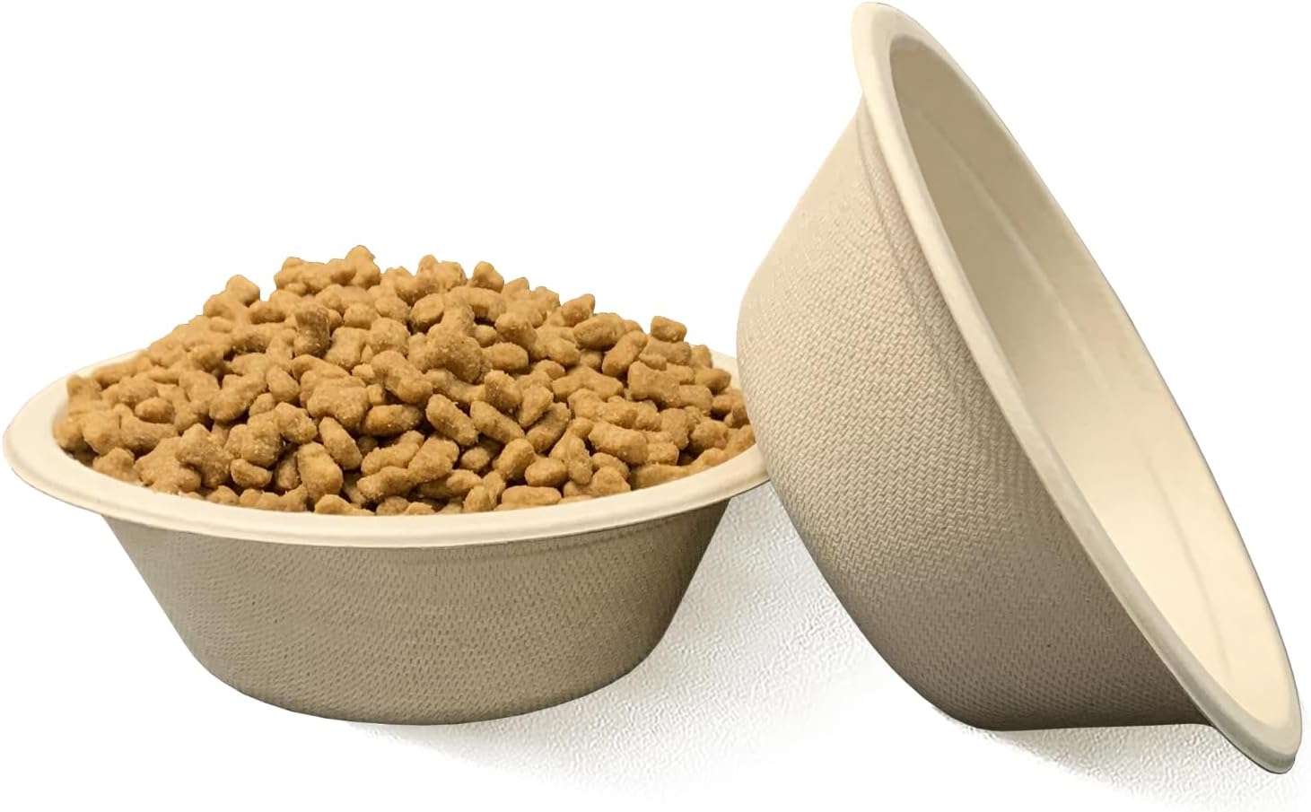 JETKONG Cuencos desechables para perros de 12 oz1.5 tazas, 50 unidades, 100% compostables, cuencos de papel para perros, cuencos de viaje ideales