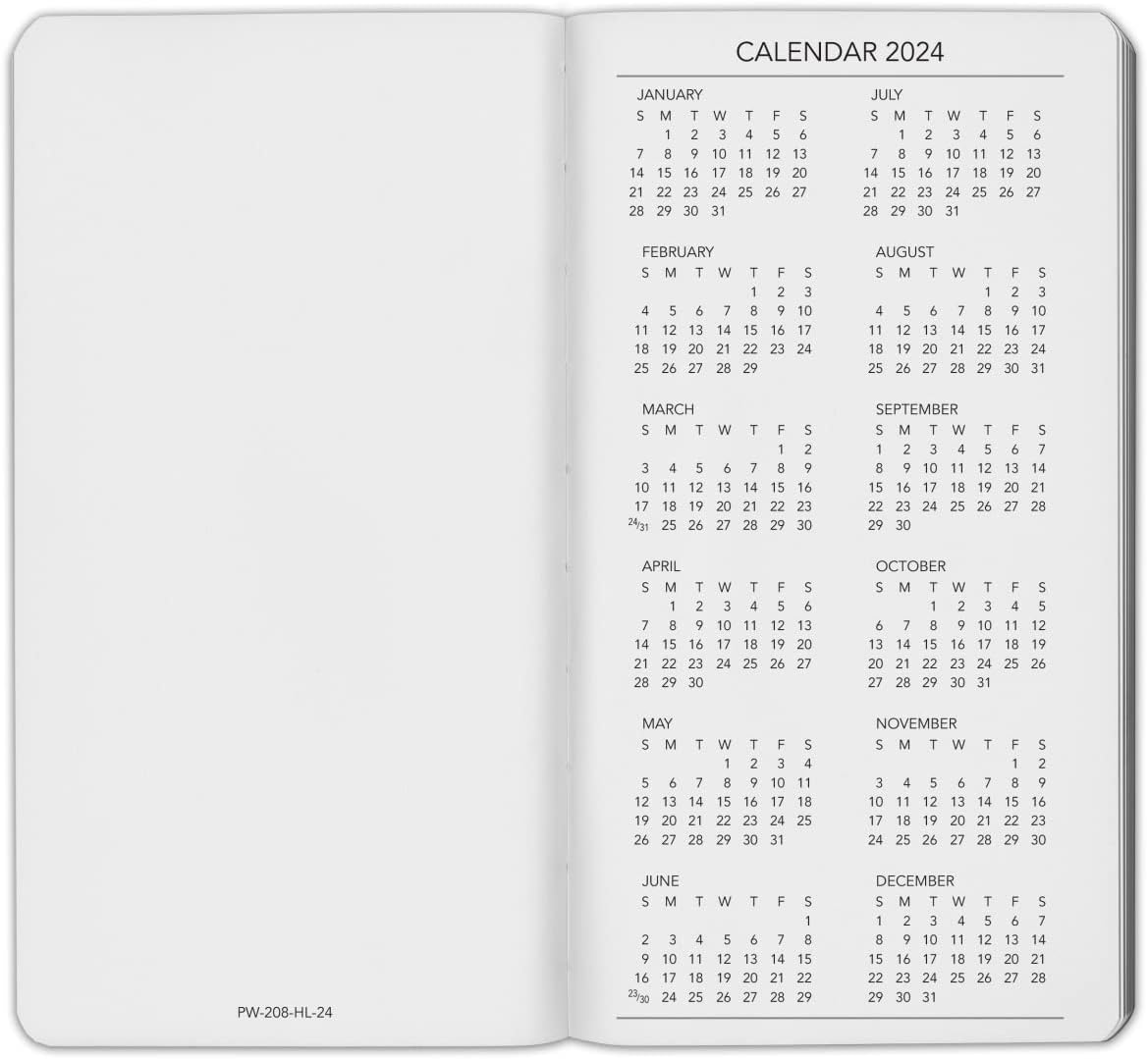 Harbor Agenda semanal de bolsillo 2024 – Leida Navy – 6×3.25 pulgadas